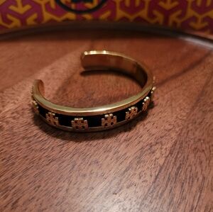 Tory Burch Gold and Black Cuff Bracelet